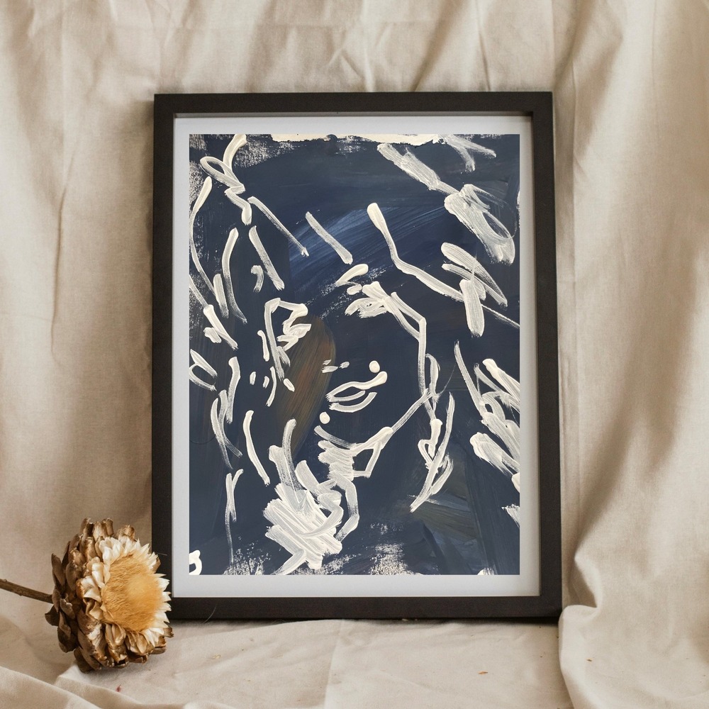 OMAN Dolly Parton Abstract Pop Art Portrait Painting 8.5x11 Paper